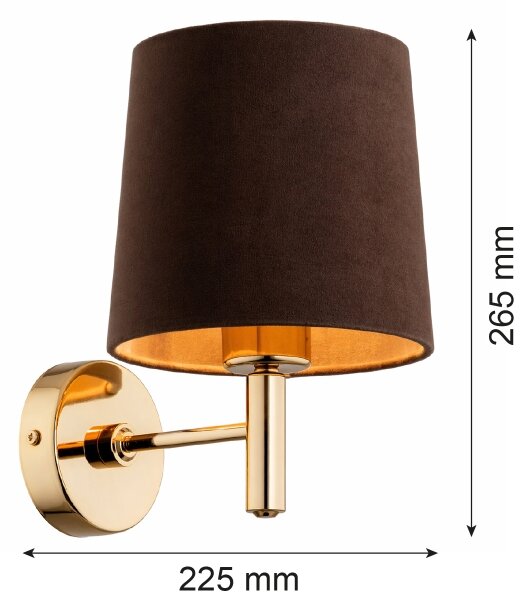 Brilagi - Nástenné svietidlo MONTE 1xE27/15W/230V hnedá/zlatá