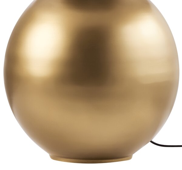 Stolná lampa mosadzná béžová tienidlo z bavlny a ľanu kovový železný podstavec 54 cm moderný štýl obývacia izba
