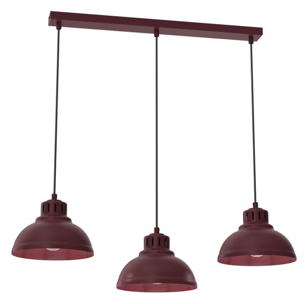 Luster na lanku SVEN 3xE27/15W/230V bordový
