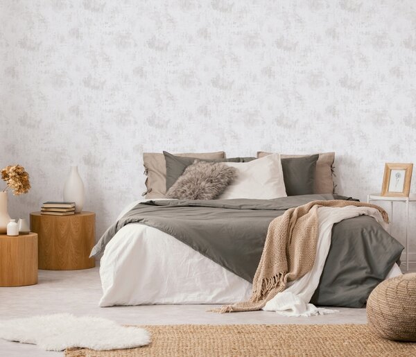 DIMEX | Vliesová tapeta na stenu WPE-901559 | 0,53 x 10,05 m | biela, šedá, krémová