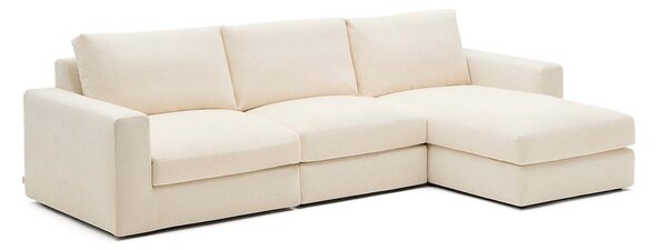 Béžová ženilková rohová pohovka (pravý roh/s leňoškou) Alea – Kave Home