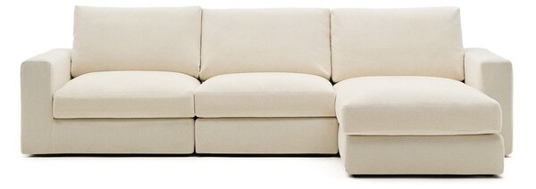 Béžová ženilková rohová pohovka (pravý roh/s leňoškou) Alea – Kave Home