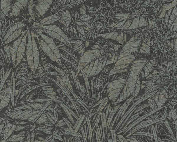 A.S. Création | Vliesová tapeta na stenu Smart Surfaces 39560-4 | 0,53 x 10,05 m | čierna, zelená, metalická