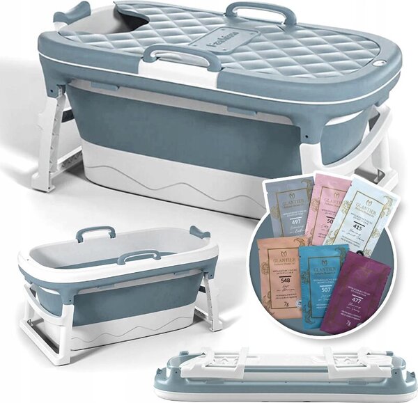 Skladacie silikónové vaničky Modrá Prenosná vaňa Home SPA 110 cm