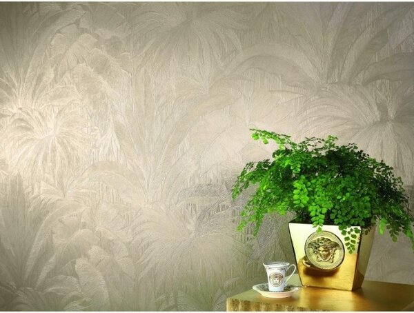 A.S. Création | Vliesová tapeta na stenu Versace 96240-2V | 0,70 x 10,05 m | biela, metalická