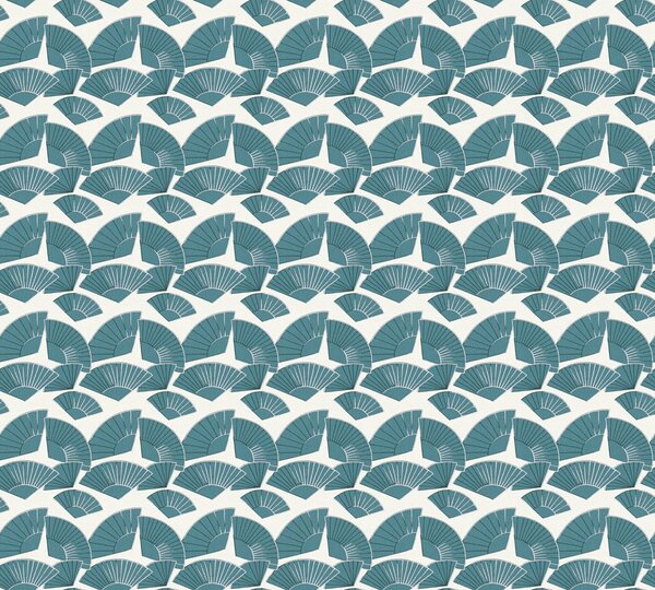 A.S. Création | Vliesová tapeta na stenu Karl Lagerfeld 37847-2 | 0,53 x 10,05 m | zelená, biela, metalická