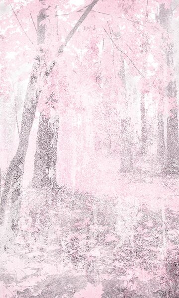 DIMEX | Vliesové fototapety na stenu Abstrakt ružový les MS-2-0364 | 150 x 250 cm | ružová