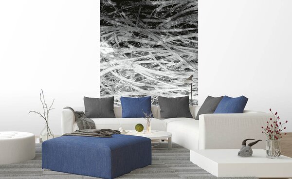 DIMEX | Vliesové fototapety na stenu Abstrakt seno II. MS-2-0382 | 150 x 250 cm | šedá, biela, čierna