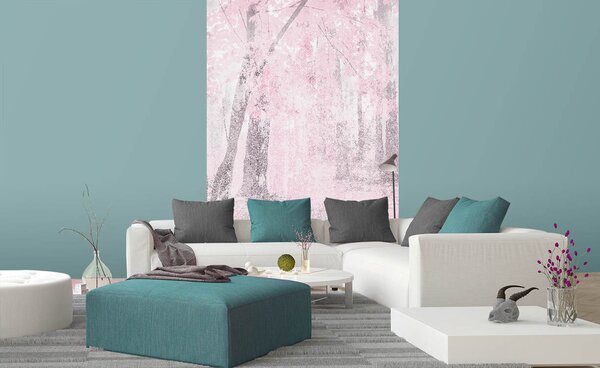 DIMEX | Vliesové fototapety na stenu Abstrakt ružový les MS-2-0364 | 150 x 250 cm | ružová