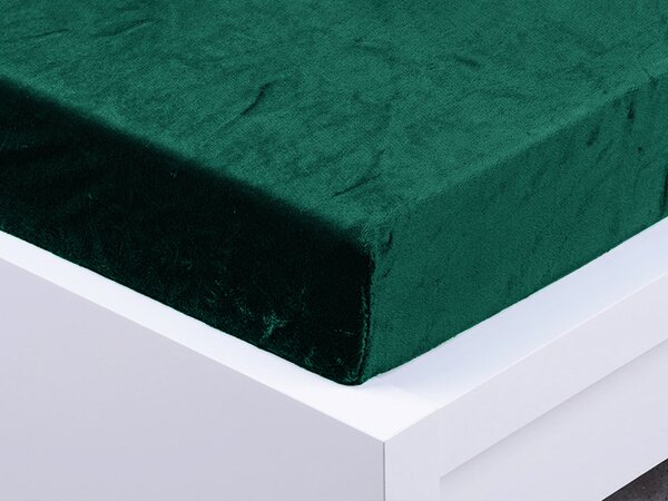 XPOSE® Detská mikroplyšová plachta Exclusive - tmavo zelená 60x120 cm