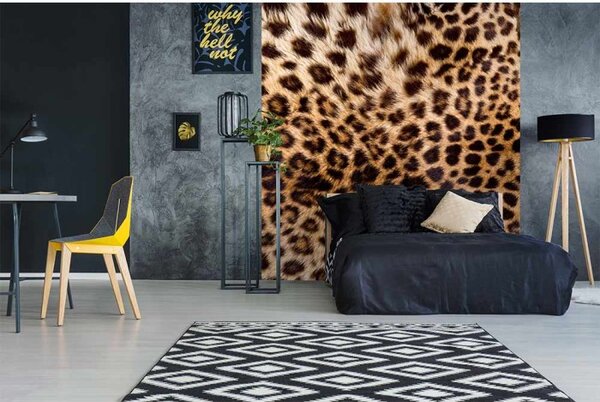 DIMEX | Vliesová fototapeta na stenu Leopardia koža MS-3-0184 | 225 x 250 cm | čierna, hnedá