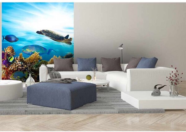 DIMEX | Vliesová fototapeta na stenu Ryby v oceáne MS-3-0216 | 225 x 250 cm | modrá, viacfarebná