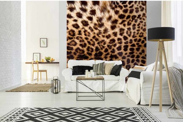 DIMEX | Vliesová fototapeta na stenu Leopardia koža MS-3-0184 | 225 x 250 cm | čierna, hnedá