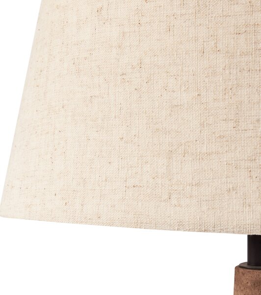 Stolná lampa tmavohnedá béžová tienidlo z bavlny a ľanu podstavec z mangového dreva 54 cm moderný štýl obývacia izba