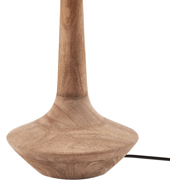 Stolná lampa tmavohnedá béžová tienidlo z bavlny a ľanu podstavec z mangového dreva 54 cm moderný štýl obývacia izba