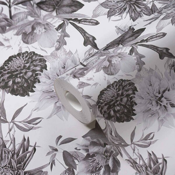 A.S. Création | Vliesová tapeta na stenu Dream Flowery 38175-3 | 0,53 x 10,05 m | biela, šedá