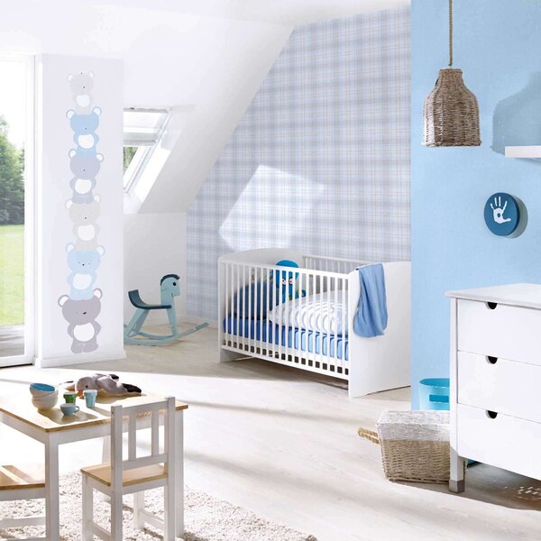 A.S. Création | Vliesová tapeta na stenu Little Love 38136-1 | 0,53 x 10,05 m | modrá, biela, béžová, šedá