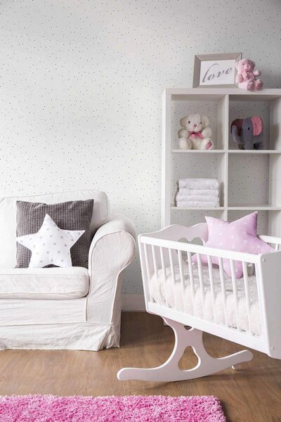 A.S. Création | Vliesová tapeta na stenu Little Love 38123-1 | 0,53 x 10,05 m | modrá, biela, čierna, šedá