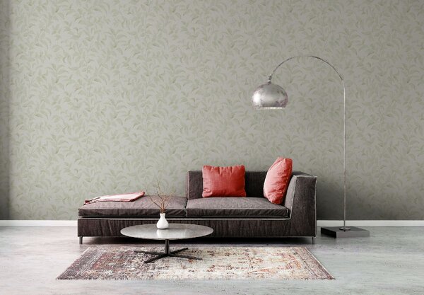 A.S. Création | Vliesová tapeta na stenu Profitex 2022 38962-4 | 0,53 x 10,05 m | zelená, biela, metalická
