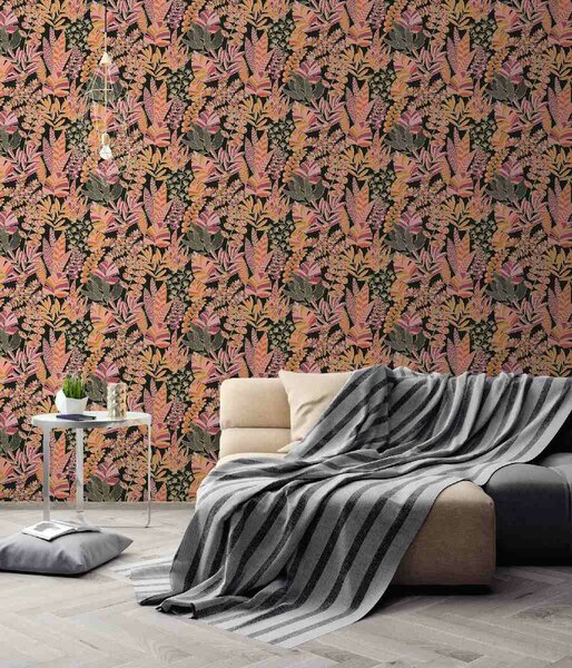 A.S. Création | Vliesová tapeta na stenu Antigua 39095-3 | 0,53 x 10,05 m | viacfarebná, fialová, zlatá, čierna, žltá, ružová