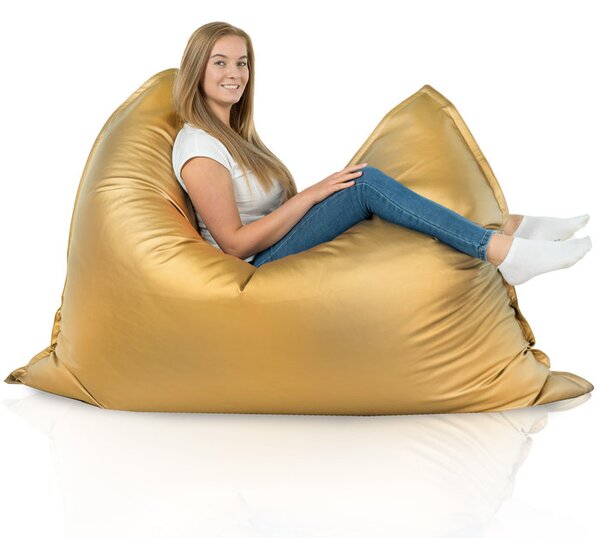 Sedací vak Gold – zlatý vankúš z ekokože 135x175 cm Veľkosť: XL