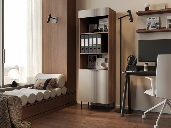 VYSOKÁ VITRÍNA FLORENCE WARMSKÝ ORECH / KAŠMÍR 60 cm