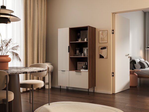 NÍZKA VITRÍNA FLORENCE WARMSKÝ ORECH / KAŠMÍR 90 cm
