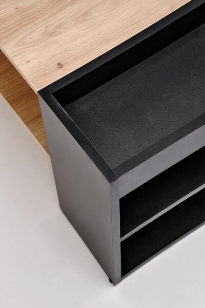 KONFERENČNÝ STOLÍK STEIN DUB ARTISAN + ČIERNY 100 cm