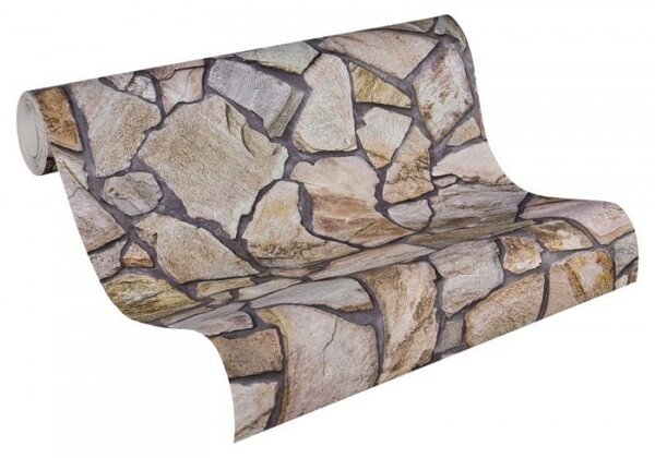 A.S. Création | Vliesová tapeta na stenu Wood'n Stone 9273-16 | 0,53 x 10,05 m | hnedá, šedá