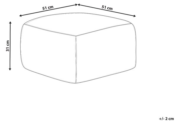 Puf taburetka viacfarebná z juty a bavlny 50 x 50 x 30 cm geometrický vzor ručne vyrobená boho štvorcová s výplňou