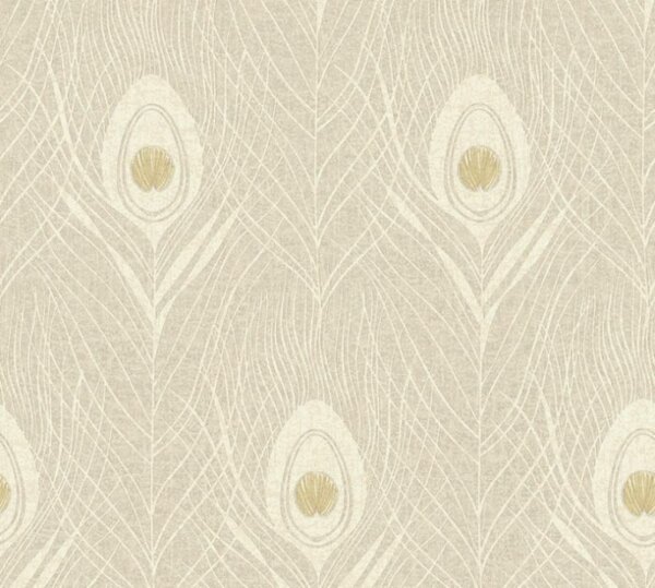 A.S. Création | Vliesová tapeta na stenu Absolutly Chic 36971-7 | 0,53 x 10,05 m | šedá, biela, zlatá