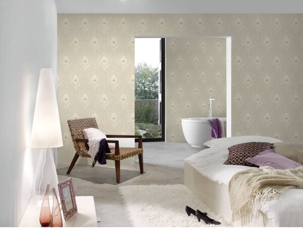 A.S. Création | Vliesová tapeta na stenu Absolutly Chic 36971-7 | 0,53 x 10,05 m | šedá, biela, zlatá