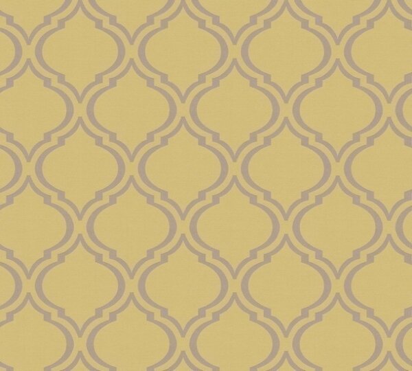 A.S. Création | Vliesová tapeta na stenu Di Seta 36665-4 | 0,70 x 10,05 m | zlatá, šedá, zelená