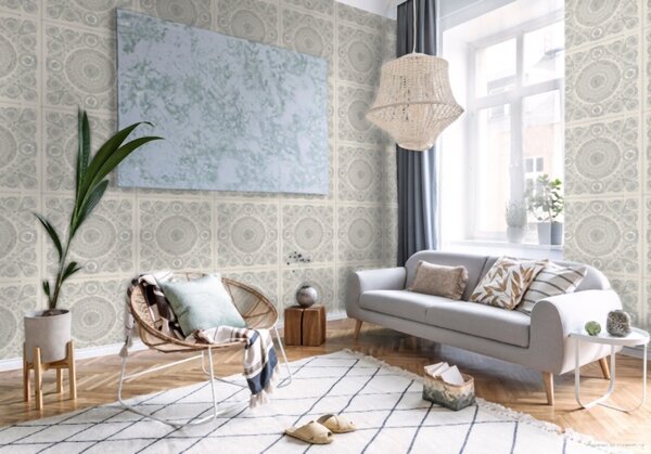 A.S. Création | Vliesová tapeta na stenu Versace 37055-5 | 0,70 x 10,05 m | metalická, biela, krémová