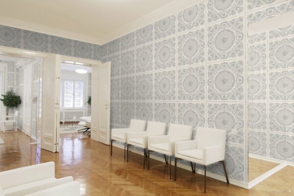 A.S. Création | Vliesová tapeta na stenu Versace 37055-5 | 0,70 x 10,05 m | metalická, biela, krémová