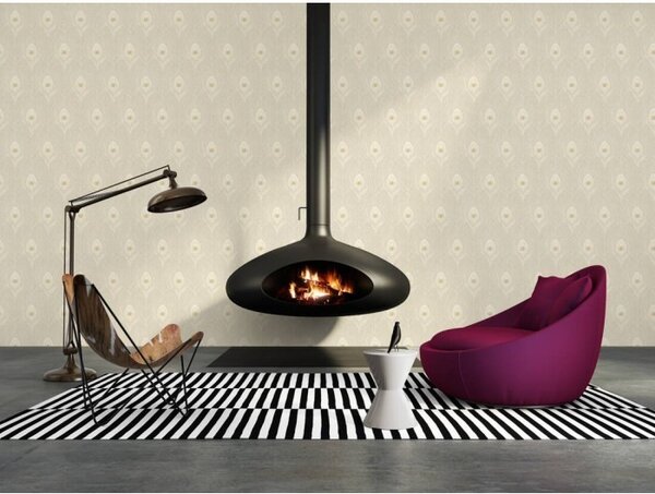 A.S. Création | Vliesová tapeta na stenu Absolutly Chic 36971-7 | 0,53 x 10,05 m | šedá, biela, zlatá
