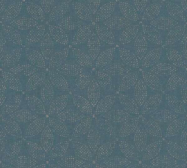 A.S. Création | Vliesová tapeta na stenu Ethnic Origin 37176-2 | 0,53 x 10,05 m | modrá, zelená, metalická