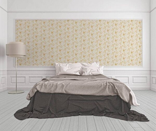 A.S. Création | Vinylová tapeta na stenu Romantico 37251-2 | 0,53 x 10,05 m | krémová, zlatá