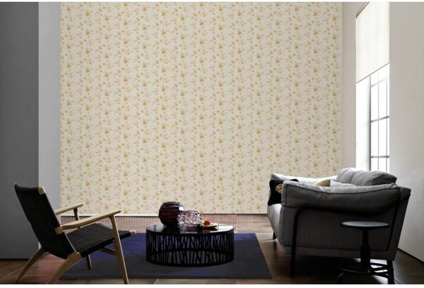 A.S. Création | Vinylová tapeta na stenu Romantico 37251-2 | 0,53 x 10,05 m | krémová, zlatá