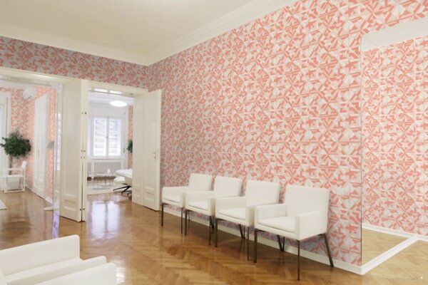 A.S. Création | Vliesová tapeta na stenu Pop Style 37481-1 | 0,53 x 10,05 m | biela, metalická, ružová