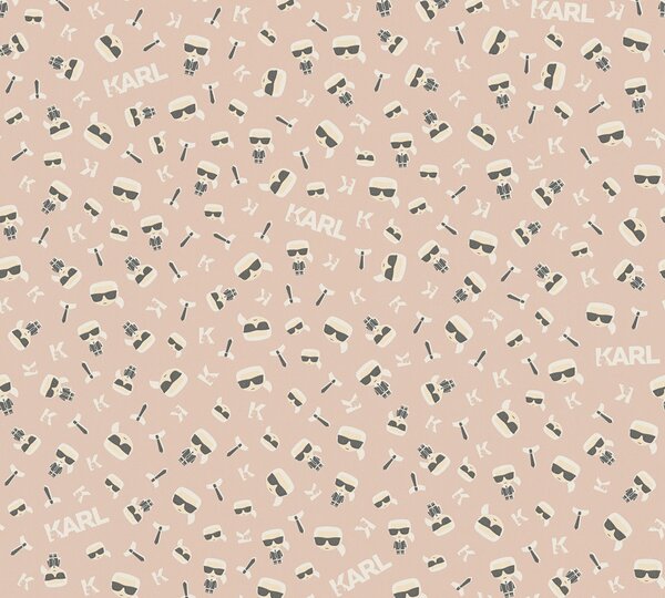 A.S. Création | Vliesová tapeta na stenu Karl Lagerfeld 37843-8 | 0,53 x 10,05 m | biela, čierna, ružová