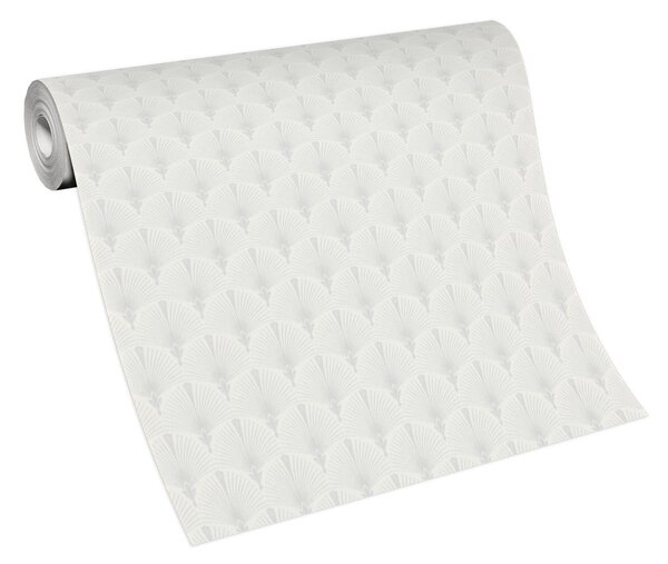 DIMEX | Vliesová tapeta na stenu WPE-901813 | 0,53 x 10,05 m | biela, metalická, strieborná