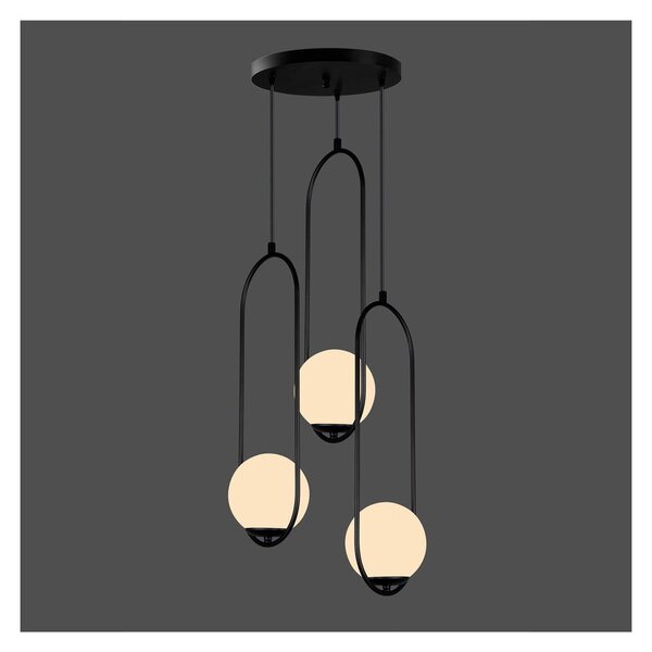 Čierne závesné svietidlo Squid Lighting Arch, výška 146 cm