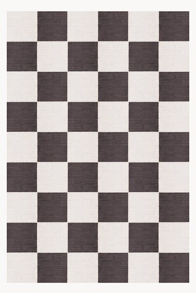 Ručne tkaný jutový koberec's nízkym vlasom Chess Flatweave