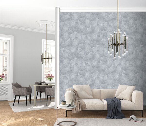 DIMEX | Vliesová tapeta na stenu WPE-901489 | 0,53 x 10,05 m | šedá, metalická