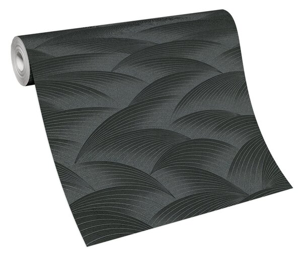 DIMEX | Vliesová tapeta na stenu WPE-902014 | 0,53 x 10,05 m | čierna, šedá, metalická