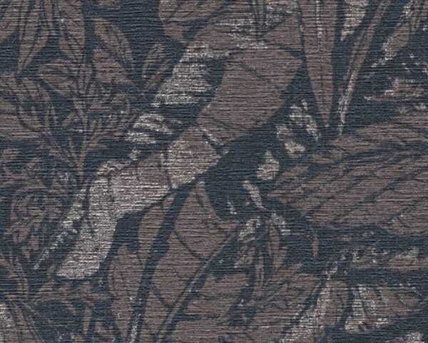 A.S. Création | Vliesová tapeta na stenu Smart Surfaces 39560-5 | 0,53 x 10,05 m | čierna, hnedá, zlatá