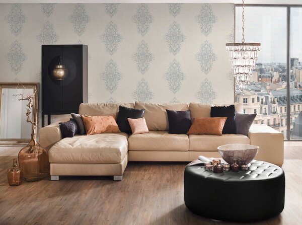 A.S. Création | Vliesová tapeta na stenu Luxury Wallpaper 31945-1 | 0,53 x 10,05 m | biela, metalická