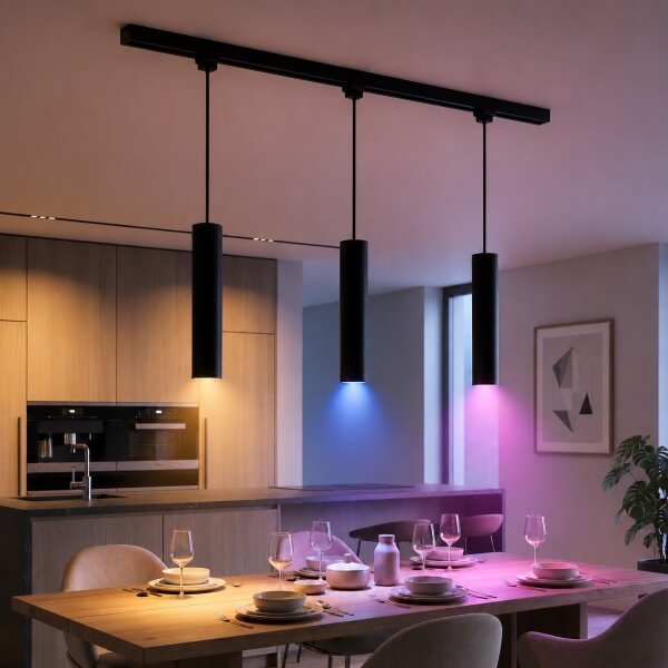 Philips-LED stmievateľný luster na lanku do lišty, systém EASYLINK HUE, 3xGU10/4,7W/230V + Hue bridge