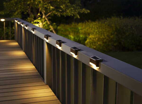 Set štyroch solárnych LED svetiel na zábradlie TYRIVA SOL3729 (4 ks)